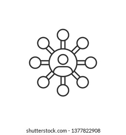 Simple liner Connection and social network vector icon