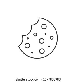 Simple liner Cookie icon. Biscuit cookie or biscotti vector icon
