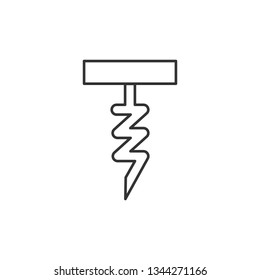 Simple liner Corkscrew icon. Corkscrew silhouette for Web site page and mobile app design vector element.