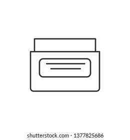 Simple liner Cosmetic cream icon vector. Face cream