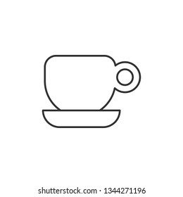 Simple liner Cup of aromatic coffee icon