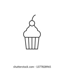 Simple liner Cup cake icon. Dessert symbol