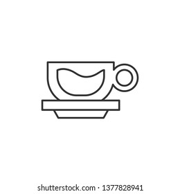 Simple liner Cup of Tea Vector Icon for mobile app, website or desktop app