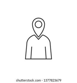 Simple liner Deliveryman, service, box, worker, deliver concept