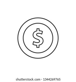 Simple liner Dollar coin design symbol