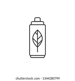 Simple liner Eco battery icon. Ecology concept