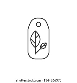 Simple liner Eco friendly sign a paper price tag. Nature symbol