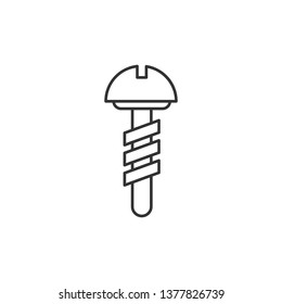 Simple liner Filled screw super icon. Screw symbol.