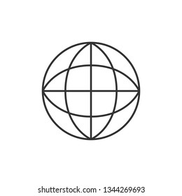 Simple liner Globe vector icons, planet Earth