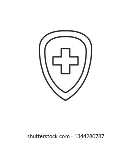 Simple liner Healthcare concept. Protected symbol