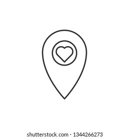 Simple liner Heart icon - logo type icon - health point