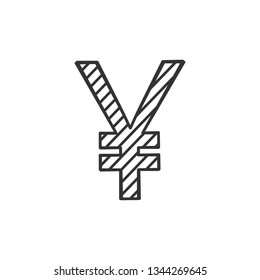 Simple liner Japanese Yen or Chinese Yuan currency symbol