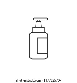 Simple liner Liquid soap line icon. Cosmetic symbol