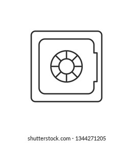 Simple liner Money safe vector icon. Security concept