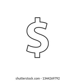 Simple liner Money vector icon. Dollar. Currency symbol