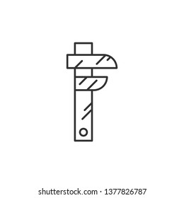 Simple liner The ruler icon. Ruler symbol