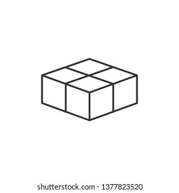 Simple liner Shipping box icon. Logistics delivery sign. Parcels tracking symbol.