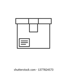 Simple liner Shipping box icon. Logistics delivery sign. Parcels tracking symbol.