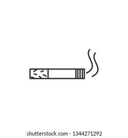 Simple liner Smoking cigarette icon. Unhealthy, nicotine, smell, tobacco