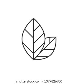 Simple liner Tea leaf icon. Tea theme