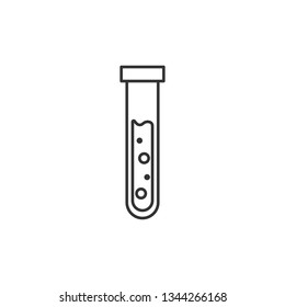 Simple liner Test tube icon. Laboratory equipment