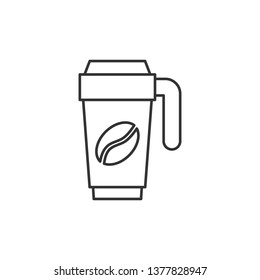 Simple liner Thermocup for coffee. Coffee time