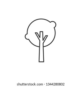 Simple liner Tree vector icon. Forest symbol.