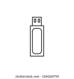 Simple liner Vector tech icon usb flash drive.