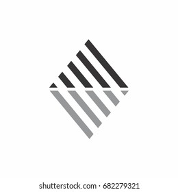 simple lines art. form two triangle logo vector
