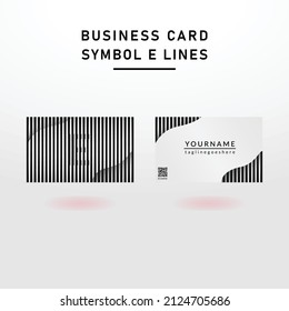 Simple Lines Business Card Character E Symbol Design Vector
