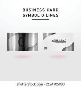 Simple Lines Business Card Character G Font Design Vector