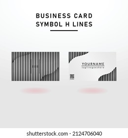 Simple Lines Business Card Character H Font Design Vector