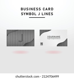 Lineos simples Carácter de tarjeta de visita J Símbolo Vector de diseño