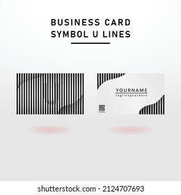 Simple Lines Business Card Character U Symbol Design Vector