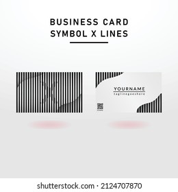 Caracteres de tarjeta de visita de líneas simples Vector de diseño de signo X