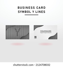 Simple Lines Business Card Character Y Sign Design Vector