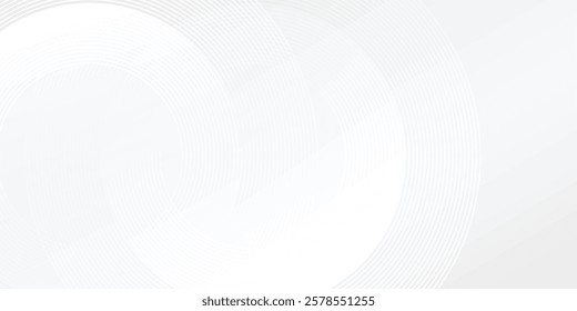 Simple lines circle glowing geometric lines on gray background. Modern shiny blue circle lines white modern abstract simple