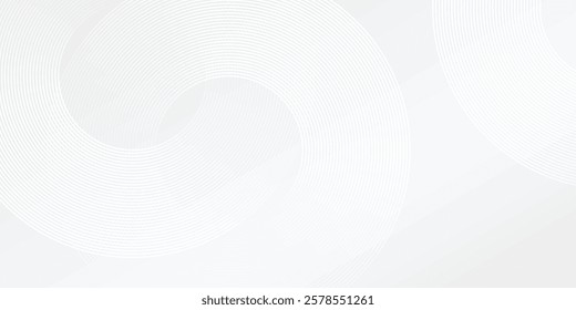 Simple lines circle glowing geometric lines on gray background. Modern shiny blue circle lines white modern