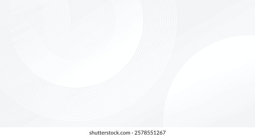 Simple lines circle glowing geometric lines on gray background. Modern shiny blue circle lines white modern abstract simple art