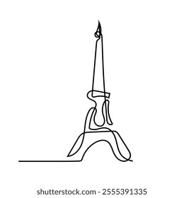 simple lines of the eiffel tower.minimals line concept.single continuous line drawing of the eiffel tower.vector illustration