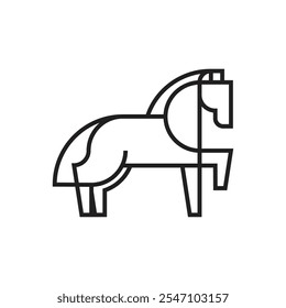 einfache Linien von eleganten Pferd Logo Vektor