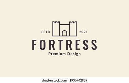 simple lines fortress old logo symbol vector icon illustration design