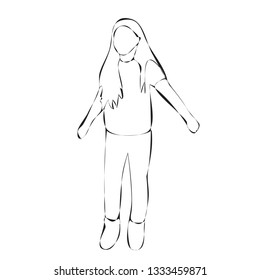 simple lines, girl