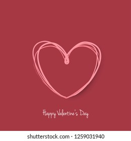 Simple Lines Heart Shaped for Valentine's Day Layout/Cover. Minimalist Creative Design Concept. Stock Vector Illustration. Modern and Abstract Background