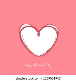 Simple Lines Heart Shaped for Valentine's Day Layout/Cover. Minimalist Creative Design Concept. Stock Vector Illustration. Modern and Abstract Background