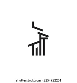 einfache Linien mit Hornhirsche-Logo, Vektorgrafik