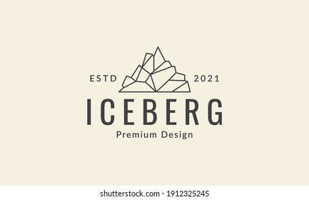 simple lines modern iceberg logo vector icon symbol graphic design illustration