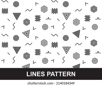 simple lines pattern one colours (Circle, Triangle, lines)