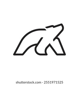 linhas simples para vetor de logotipo de urso polar