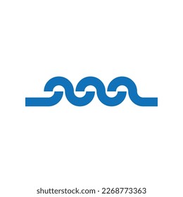 simple lines of waves logo vector